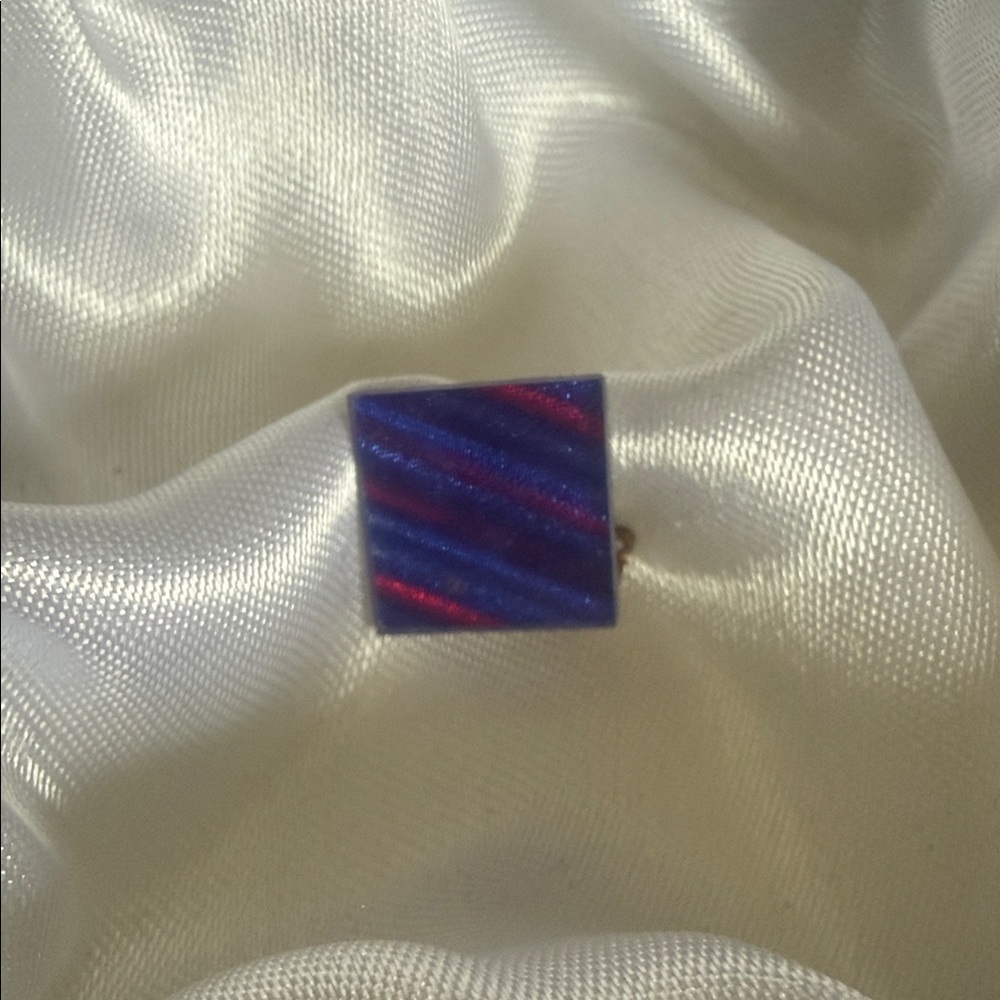 Blue and Red Striped Square pin